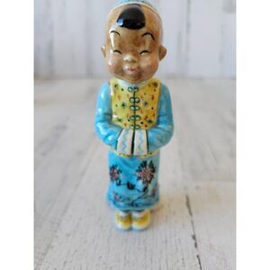 Gort wong li blue vintage boy Buddha Monk figurine Chinese Japanese priolo statu
